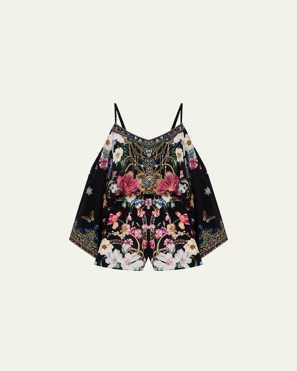 Midnight in Monserrate Drop Shoulder Playsuit